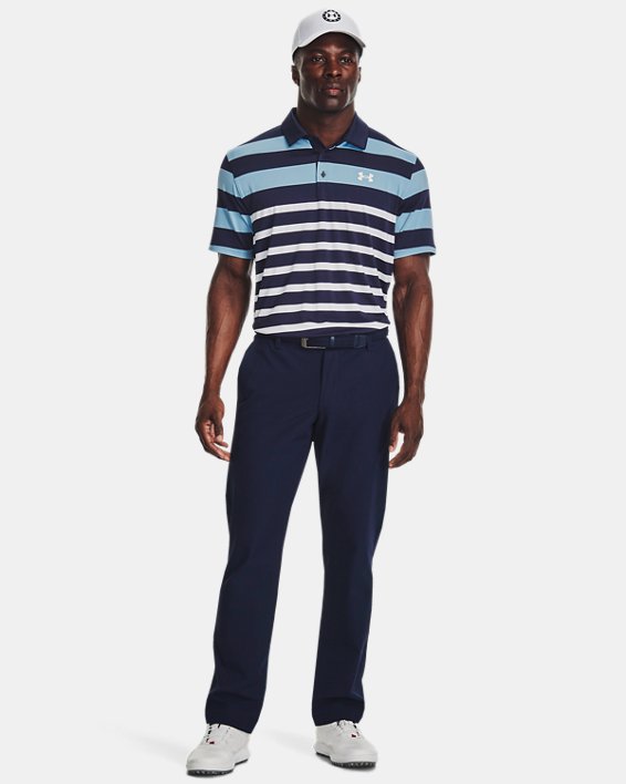 Men's UA Playoff 3.0 Stripe Polo in Blue image number 2